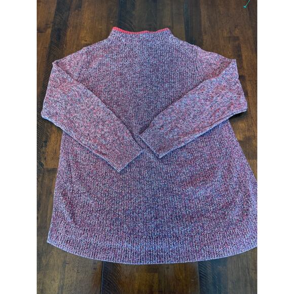 LOFT Outlet Sweater Women’s XL Pullover Knit Mock Neck Red Multi Preppy America - Picture 6 of 11